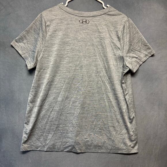 Under Armour HeatGear Gray V-Neck Tee 1X Plus Size Activewear Shirt Gorpcore Gym - Picture 9 of 11